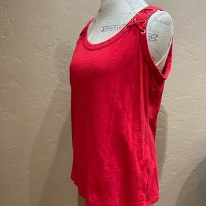 INC International Concepts Red Sleeveless Top, Size Large